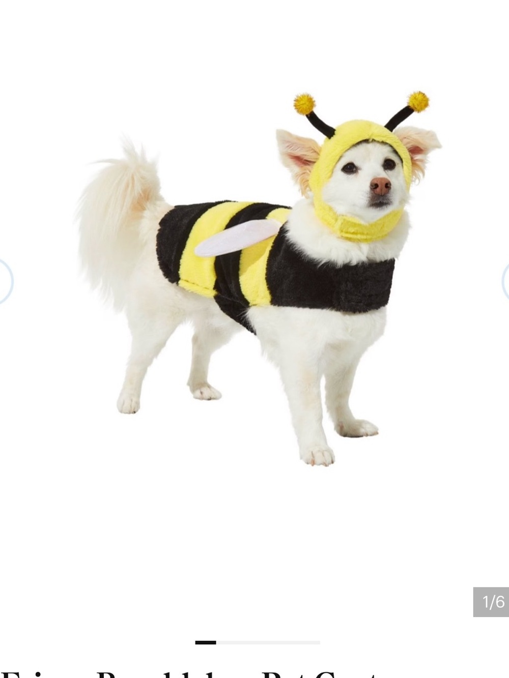 Yellow & Black Bee Dog Costume - Plush Pet Outfit